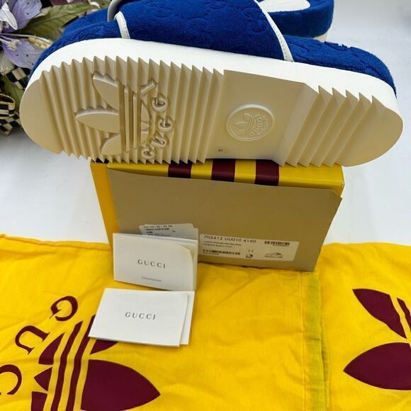 Men’s Gucci, X Adidas, GG monogram sandals size 11 made in Italy - Picture 5 of 8